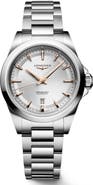 Longines Conquest Silvertone Dial Automatic Bracelet Watch, 30mm