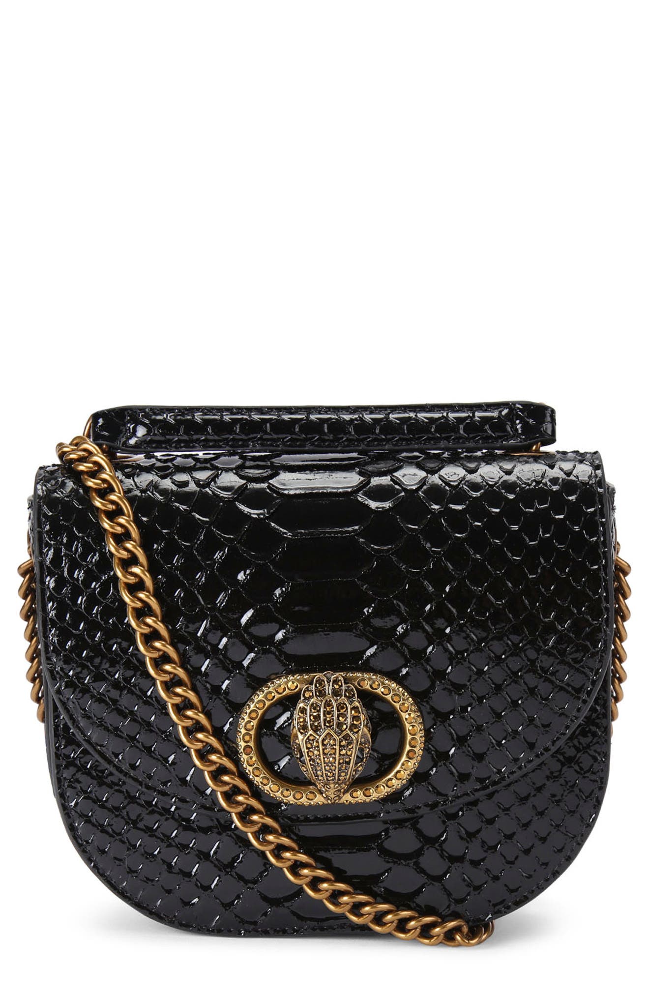 Kurt Geiger London Chelsea Leather Saddle Bag, Main, color, 