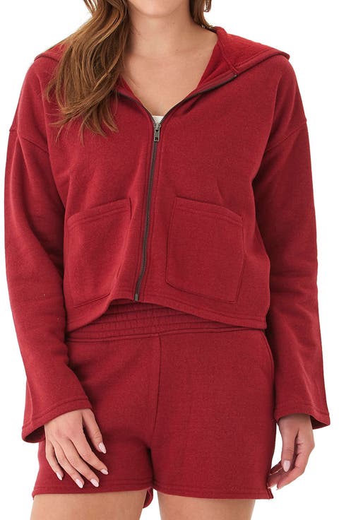 トップス S zipup hoodie cropped the red thread Women's Red Zip-Up Hoodies | Nordstrom