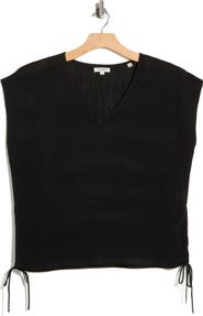 MAX STUDIO Ruched Cap Sleeve Sweater