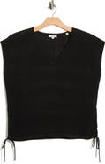 MAX STUDIO Ruched Cap Sleeve Sweater