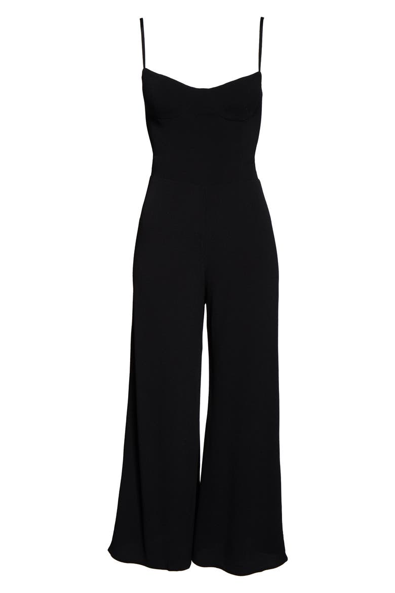 Gilda Crop Wide Leg Jumpsuit, Alternate, color, BLACK