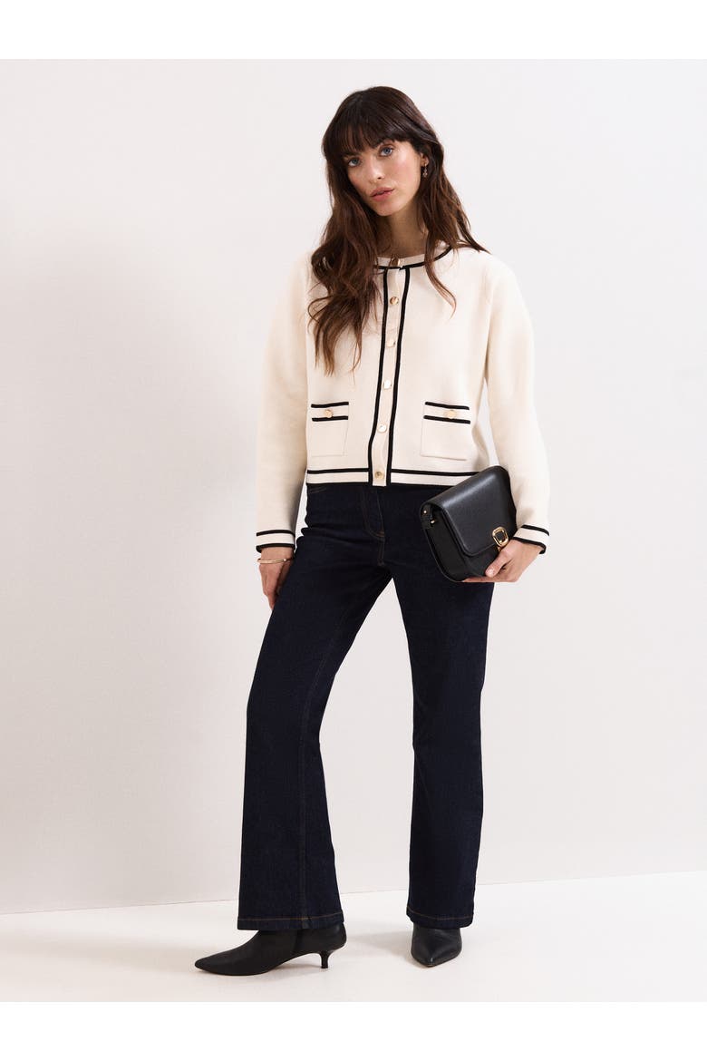 Lola Button-Front Knit Cardigan, Alternate, color, Ivory