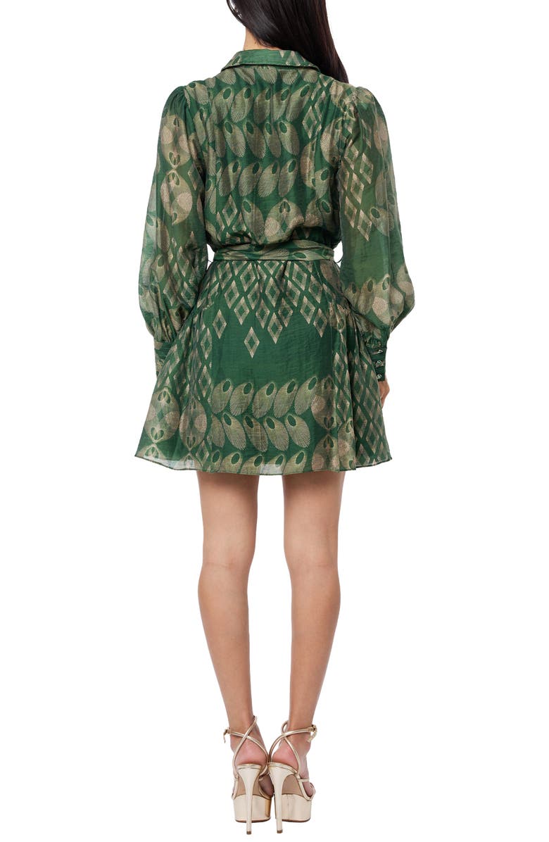 CIEBON Abbott Long Sleeve Shirtdress, Alternate, color, Green