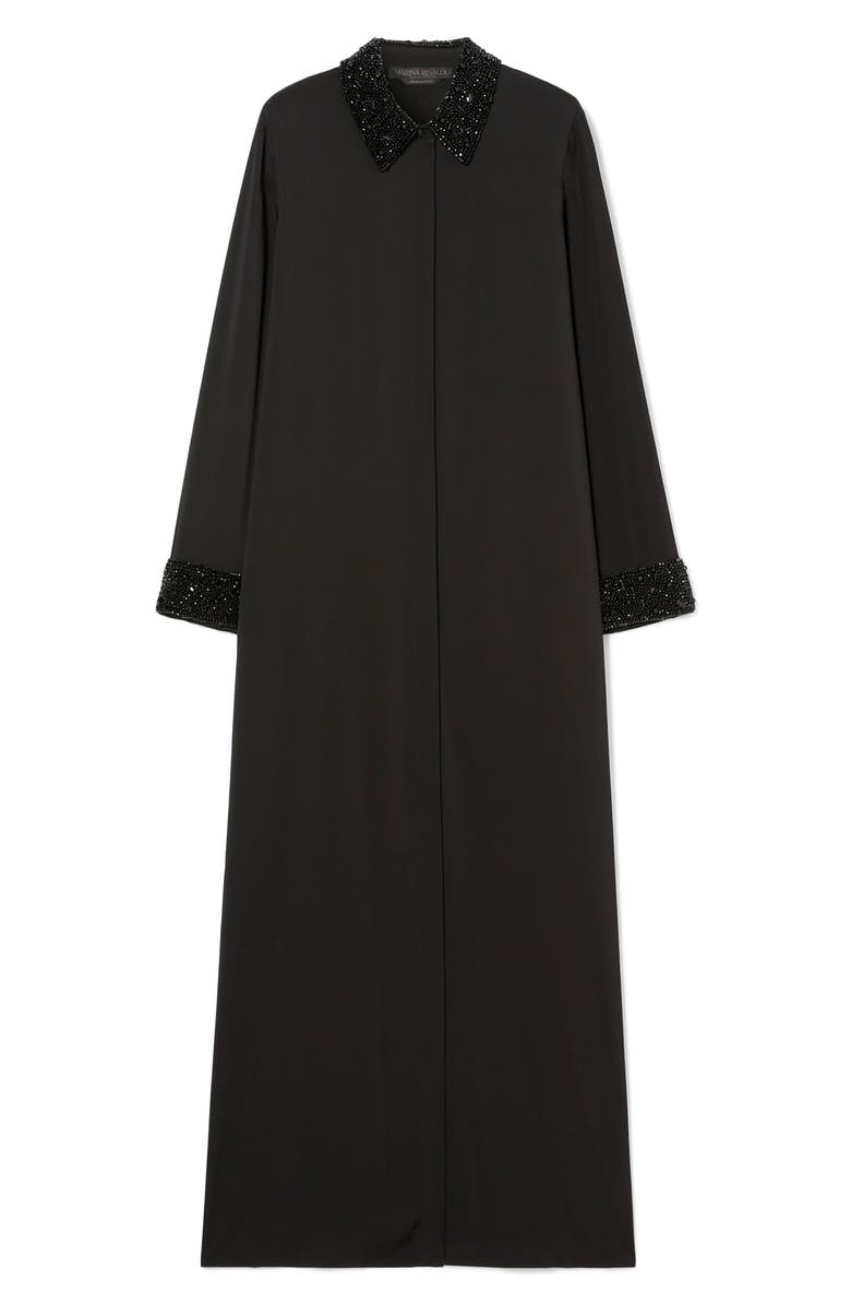 Marina Rinaldi Uranio Beaded Long Sleeve Maxi Shirtdress, Alternate, color, 