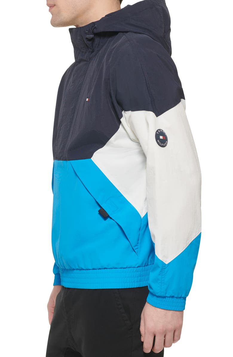 Tommy Hilfiger Retro Water Resistant Anorak, Alternate, color, Navy/White/Blue