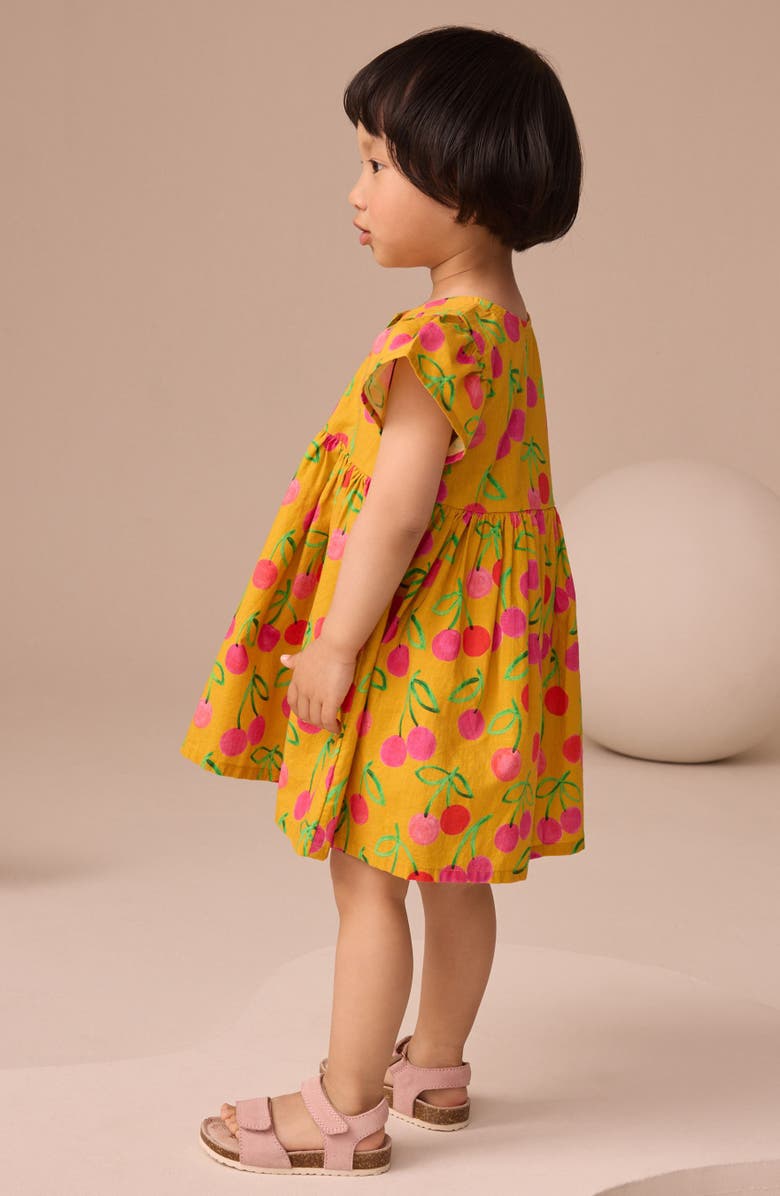 NEXT Kids' Fruit Print Cotton Dress, Alternate, color, Pink/Ochre Cherry