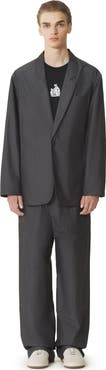 Lanvin Black Loose-Fit Chambray Jacket