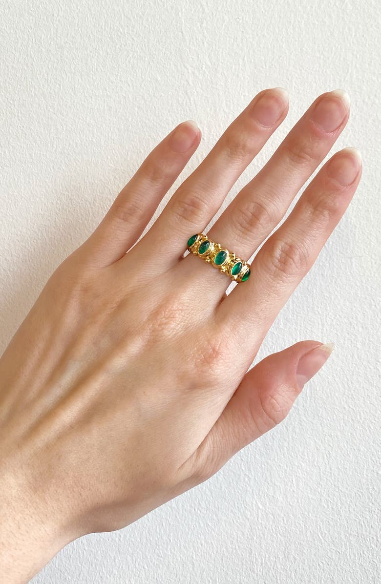 Anzie Méditerranée Eternity Band Ring, Alternate, color, Green