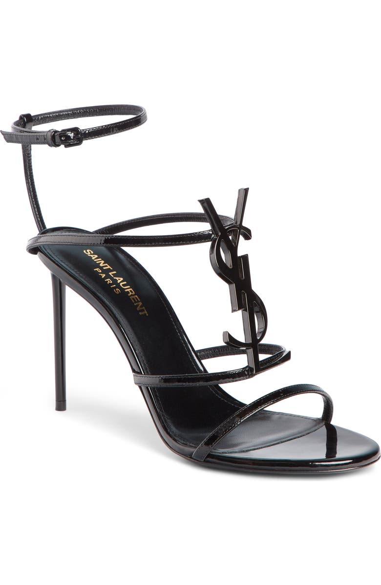 Saint Laurent Cassandra YSL Logo Sandal, Main, color,