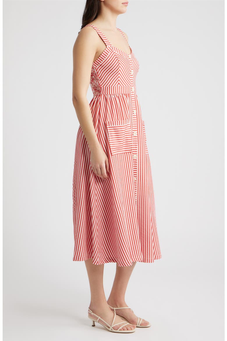 Stripe Patch Pocket Sundress, Alternate, color, RED