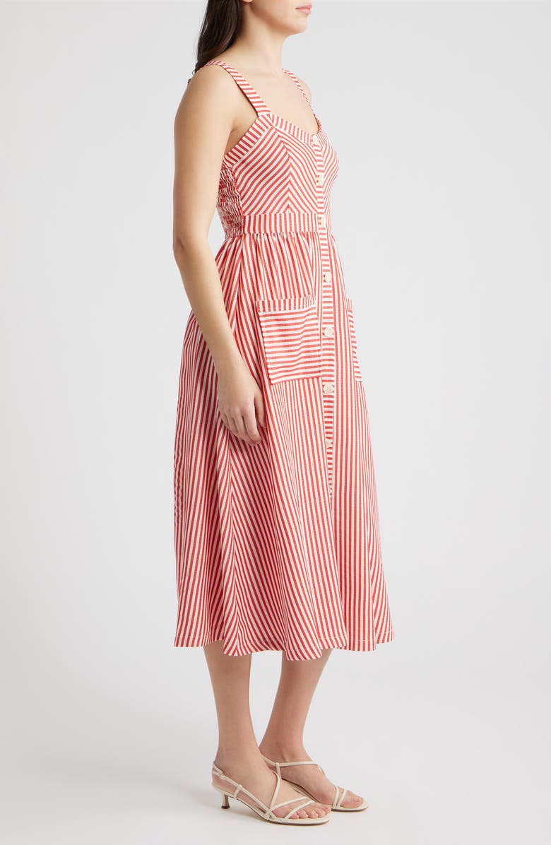 ZOE AND CLAIRE Stripe Patch Pocket Sundress, Alternate, color, Red
