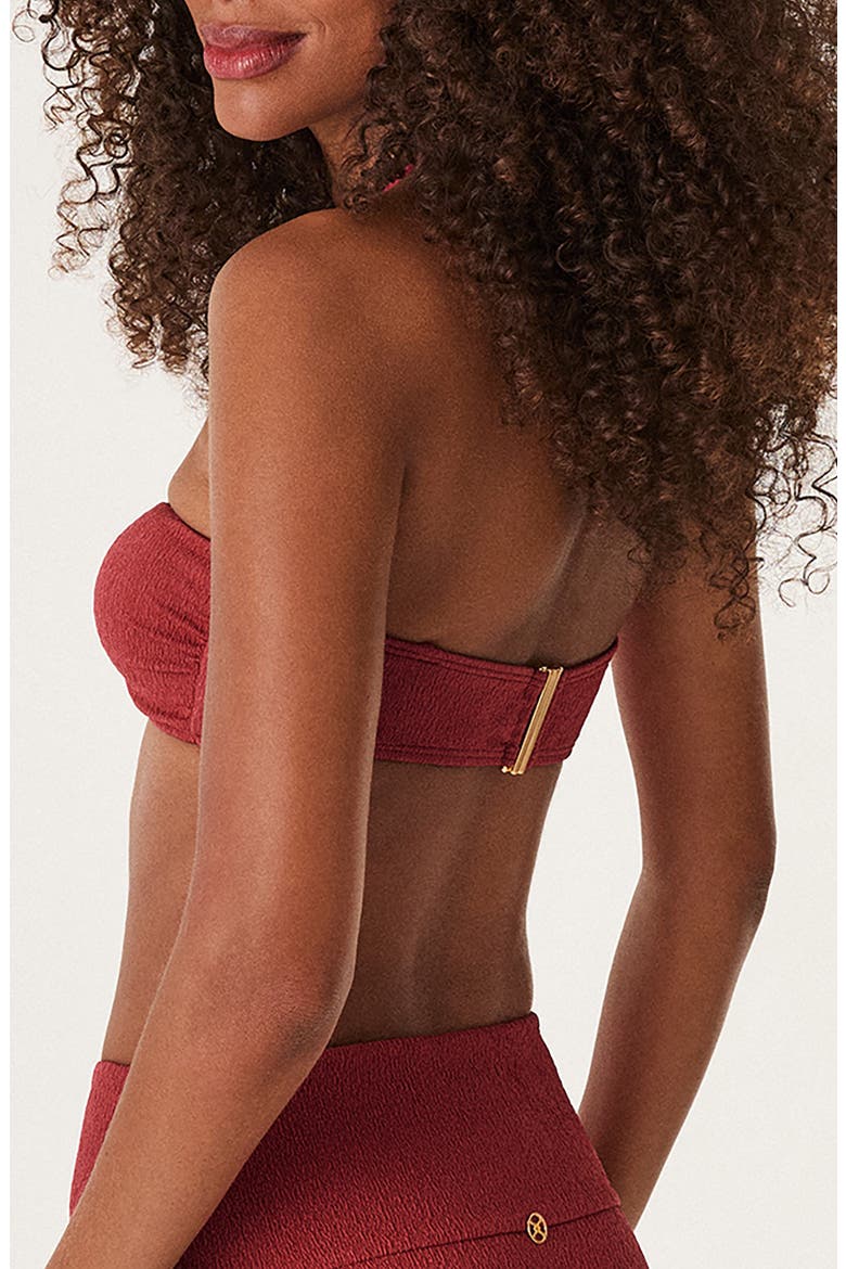 Callie Bandeau Bikini Top, Alternate, color, RED