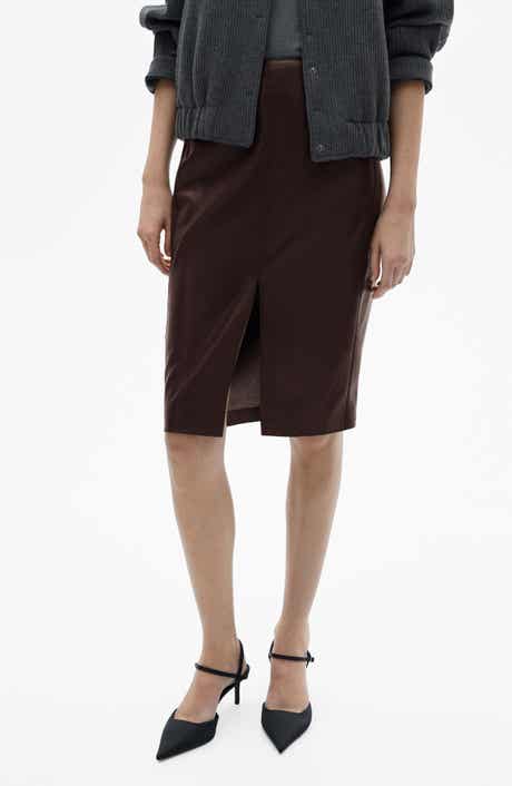 Faux Leather Pencil Skirt