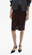 MANGO Faux Leather Pencil Skirt