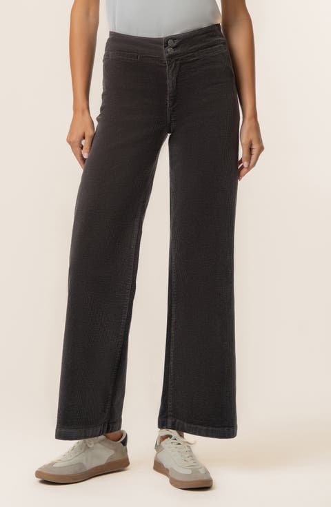 Meg Welt Pocket Wide Leg Corduroy Pants