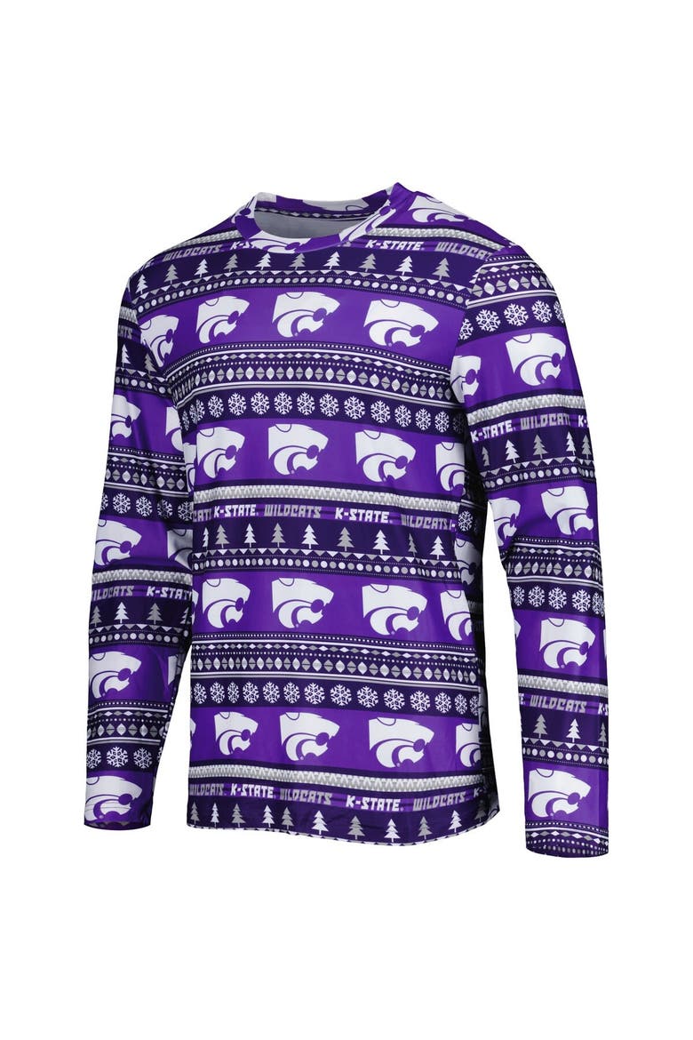 Men's Concepts Sport Purple Kansas State Wildcats Swivel Long Sleeve T-Shirt & Pants Sleep Set, Alternate, color, Purple