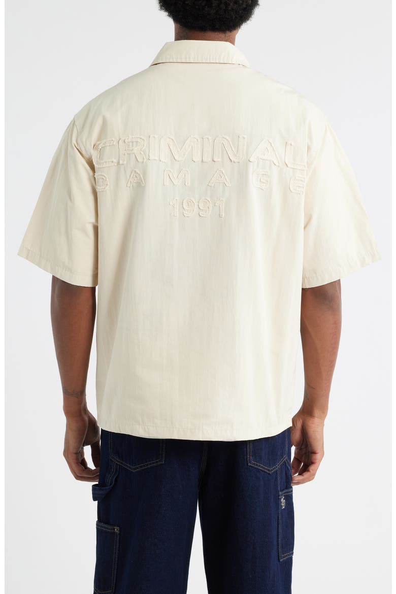 Patterson Short Sleeve Cotton Button-Up Utility Shirt, Alternate, color, ECRU