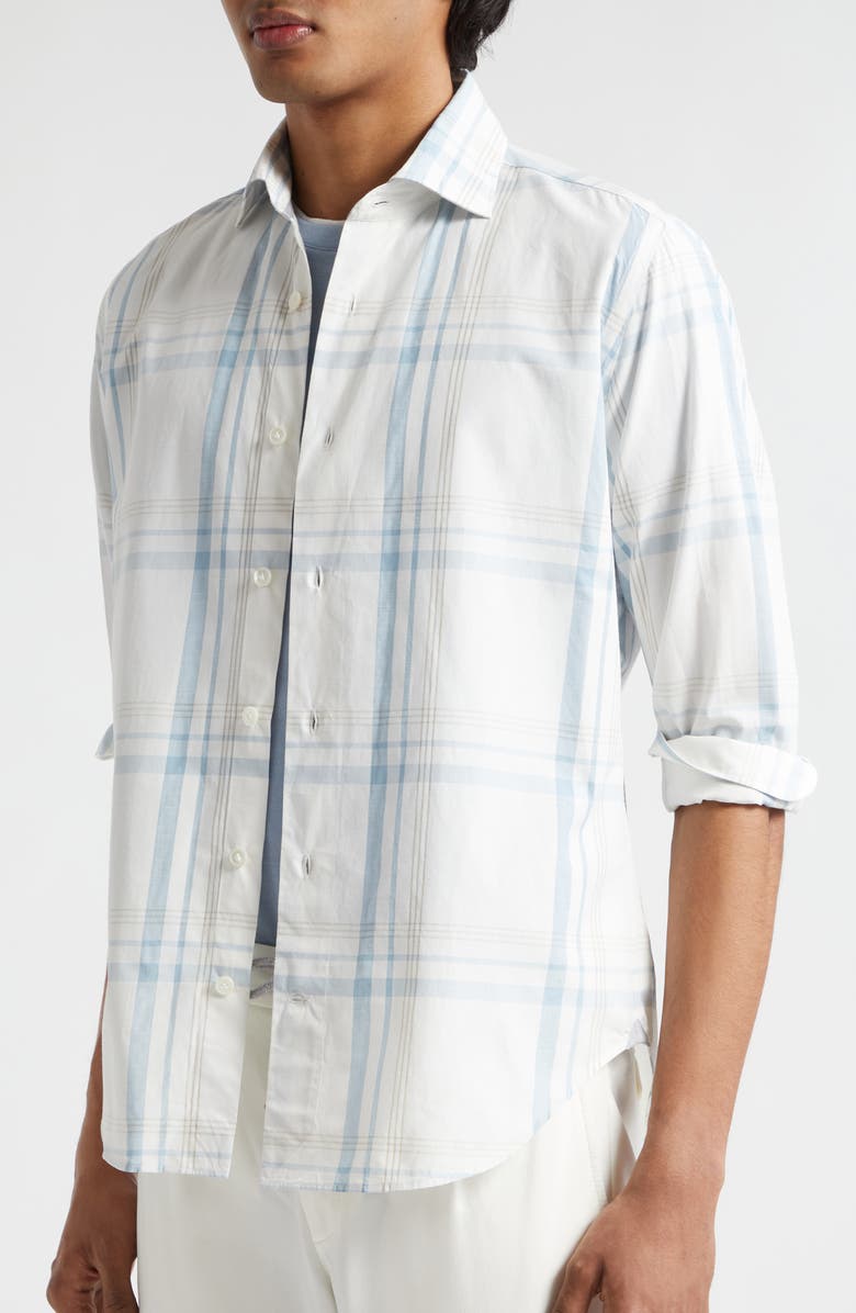 Plaid Cotton Button-Up Shirt