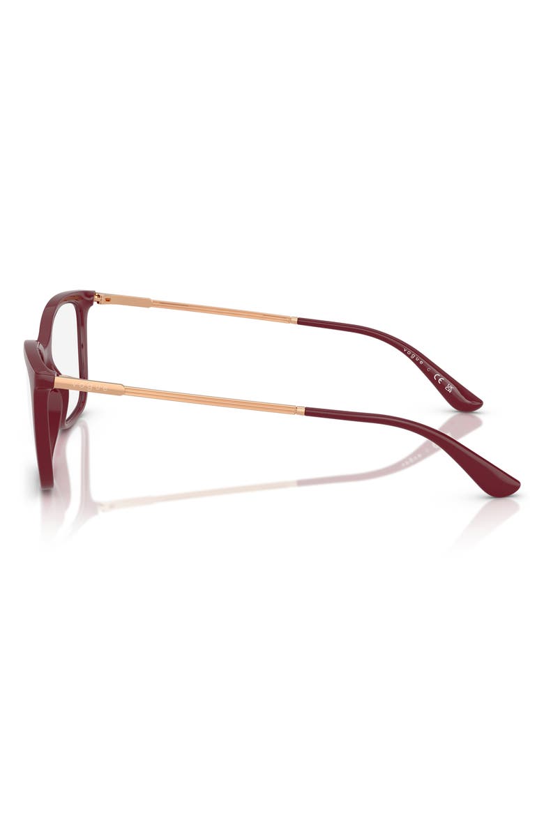 VOGUE 51mm Rectangular Optical Glasses, Alternate, color, Cherry