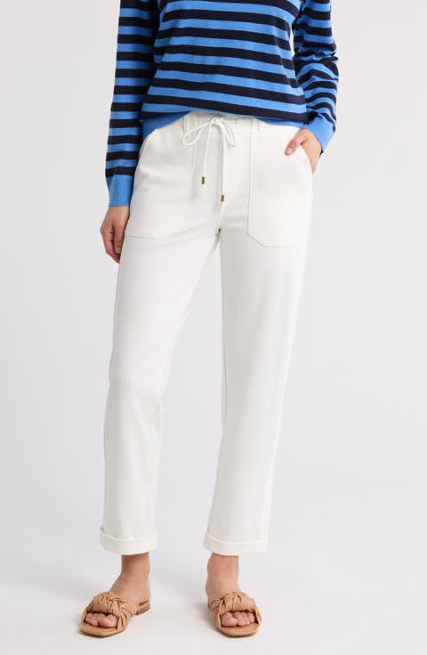 Ab Leisure High Rise Patch Pocket Utility Roll Cuff Drawstring Pants