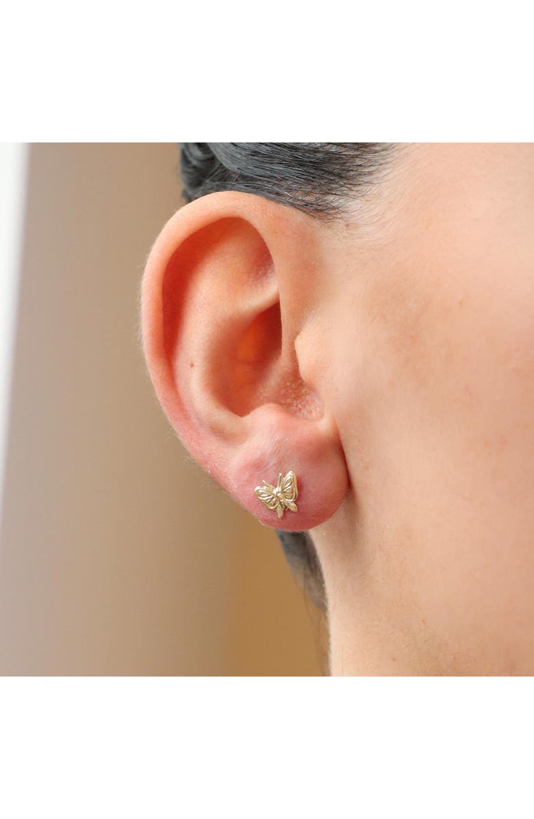 The Lovery Fine Jewelry Gold Butterfly Screw Back Stud Earrings, Alternate, color, Gold