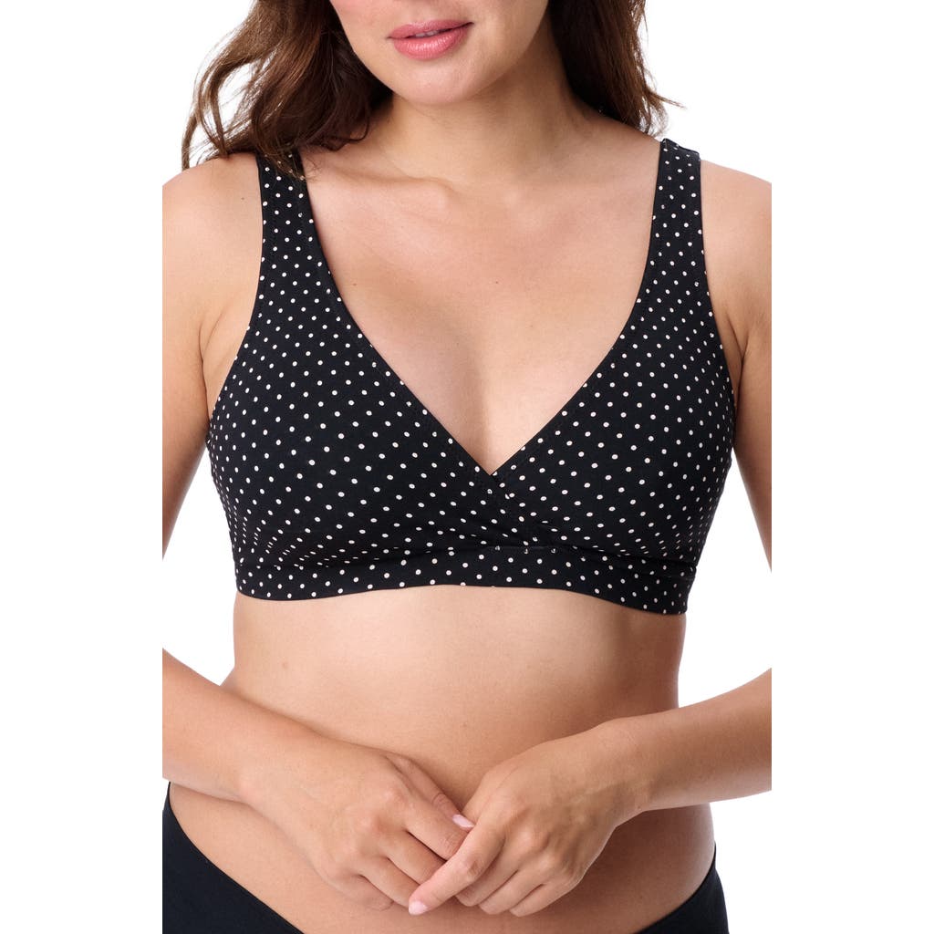Motherhood Maternity Maternity Cotton Wrap Front Nursing Sleep Bralette, 2-pack In Black