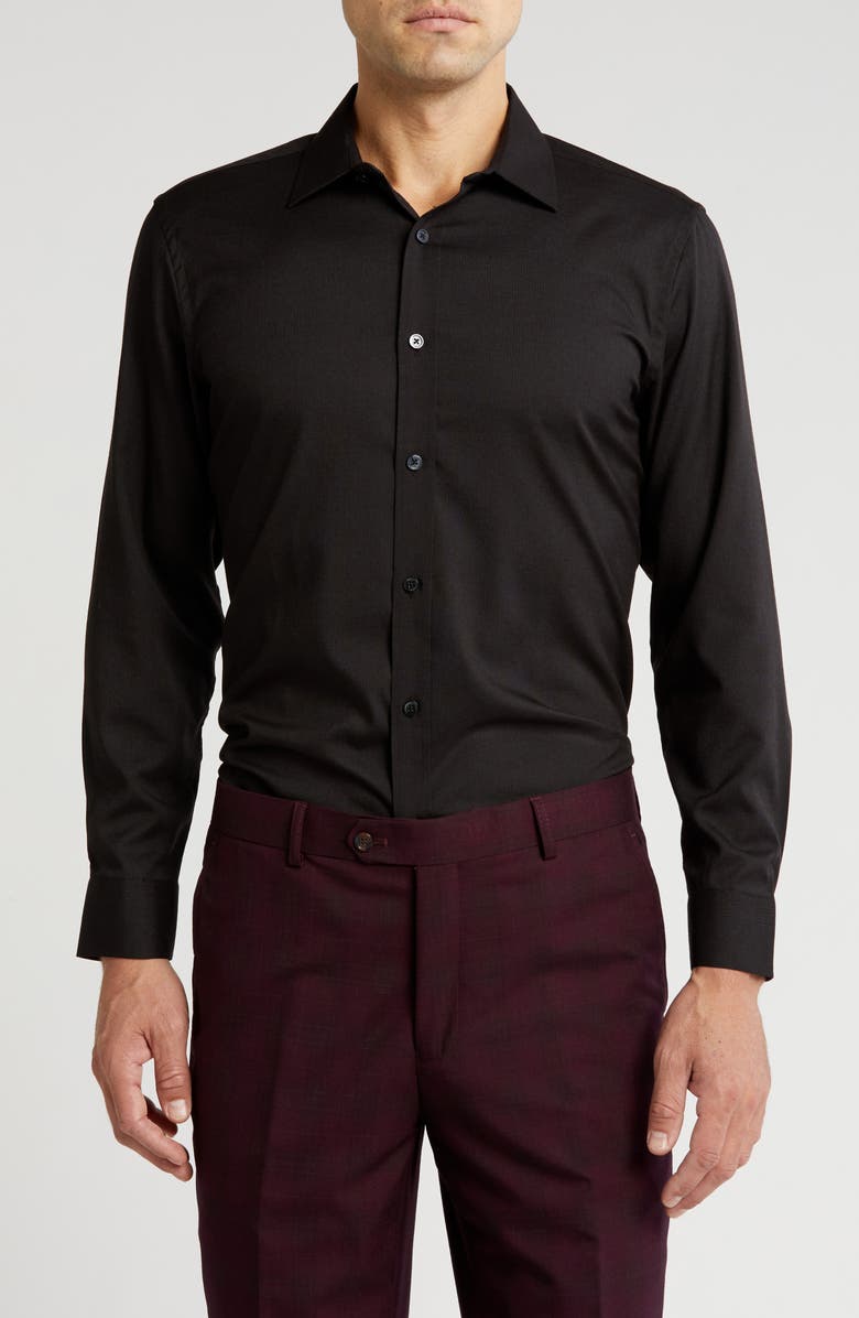TOM BAINE Textured Performance Button-Up Shirt, Main, color, 