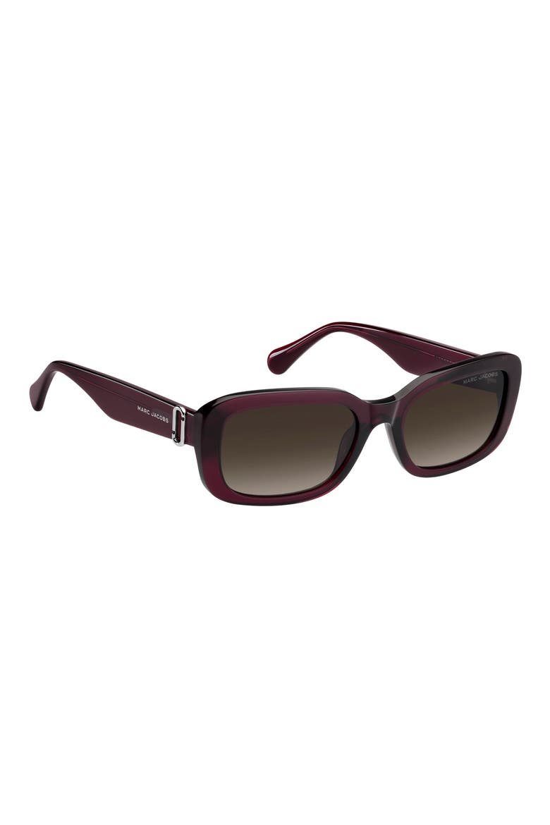 55mm Rectangular Sunglasses, Alternate, color, BURGUNDY/ BROWN SF