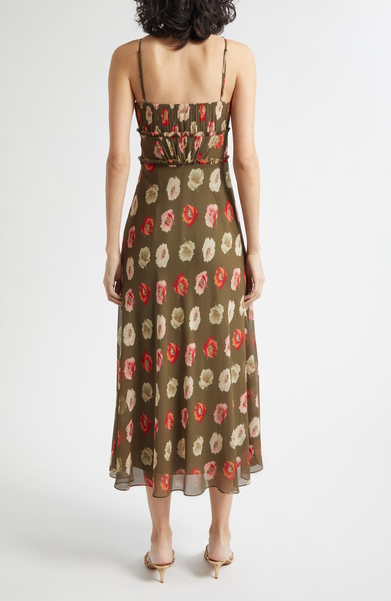Cinq à Sept Floating Poppies Carline Slipdress, Alternate, color, Dark Olive Multi