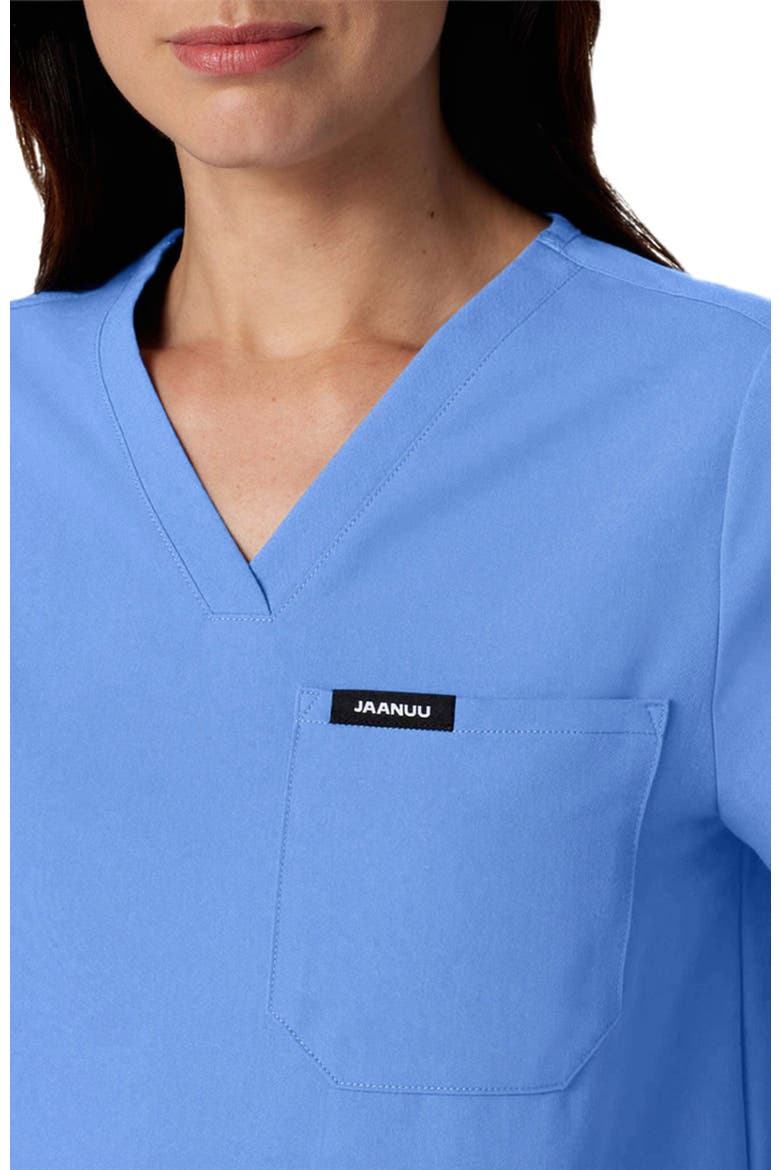 Rhena Women's 1-Pocket Slim V-Neck Scrub Top, Alternate, color, Ceil Blue