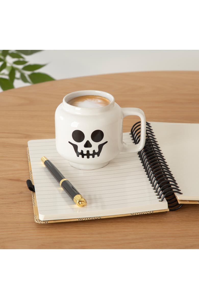 Skeloton Large Ceramic Mug, 17.9oz, Alternate, color, White