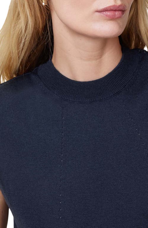 Shop Allsaints Kayla Cap Sleeve Merino Wool Sweater In Ink Blue
