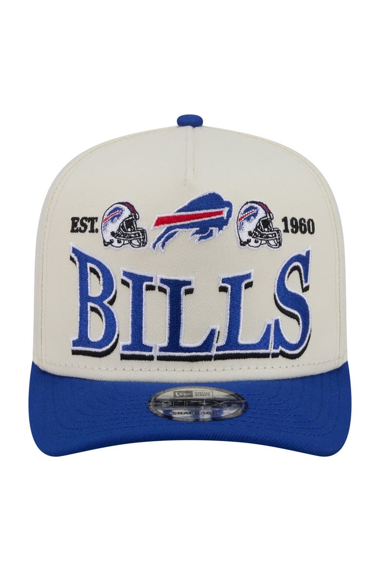 Men's New Era  Cream/Royal Buffalo Bills A-Frame 9FIFTY Snapback Hat, Alternate, color, Cream