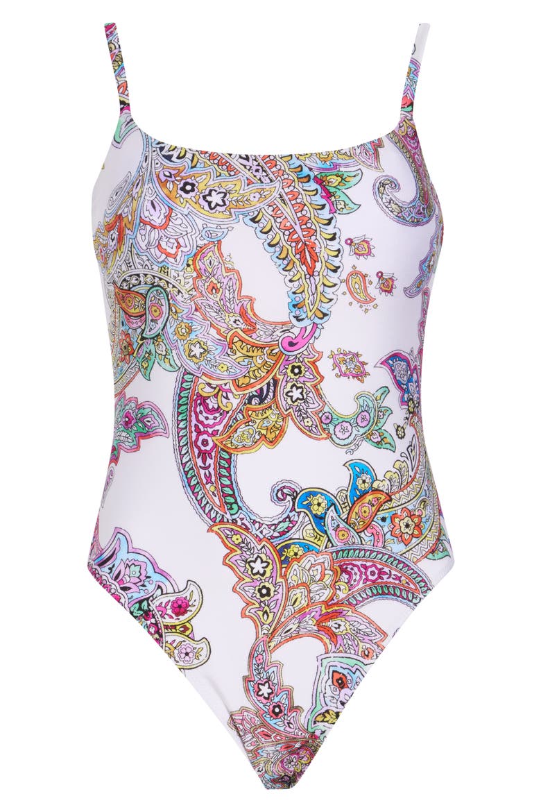 Remi Bright Paisley Underwire One-Piece Swimsuit, Alternate, color, WHITE MULTI