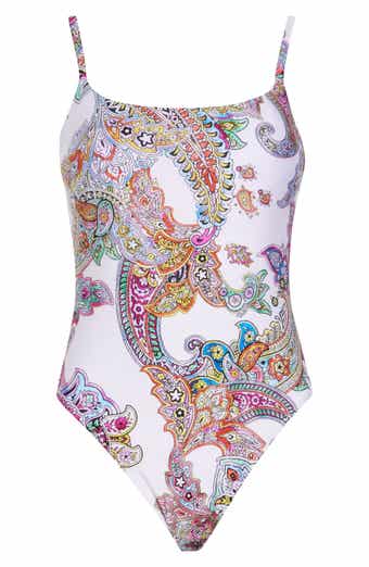 L'AGENCE Remi Bright Paisley Underwire One-Piece Swimsuit