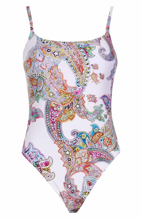 L'AGENCE Remi Bright Paisley One-Piece Swimsuit