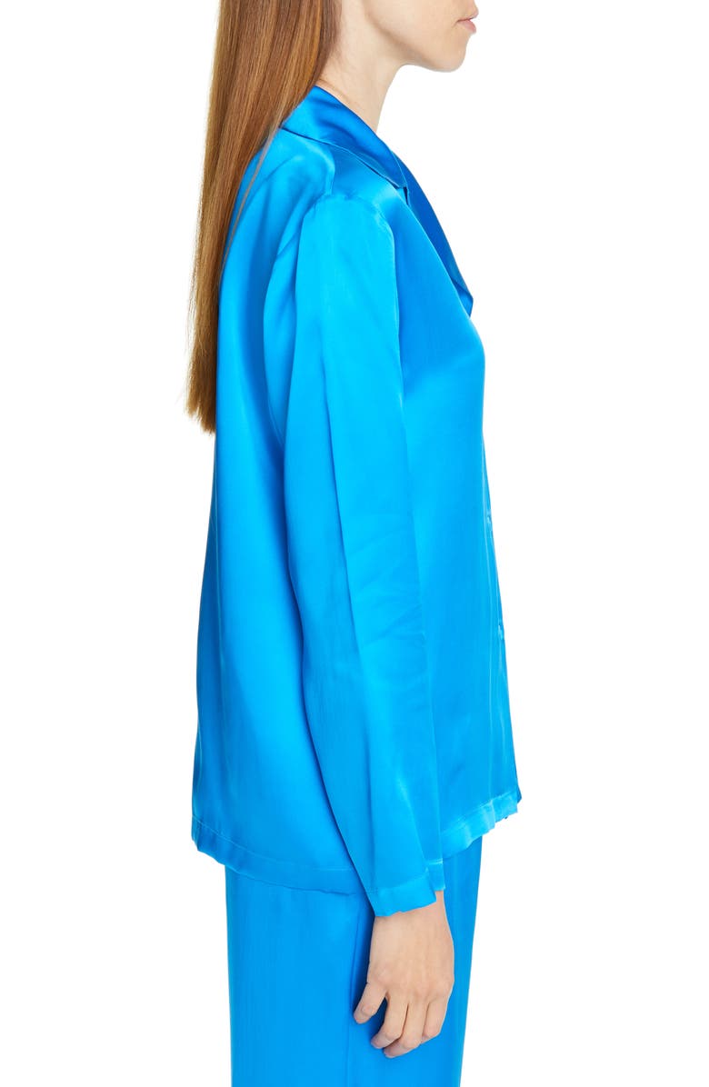 Mansur Gavriel Silk Charmeuse Pajama Shirt, Alternate, color, 