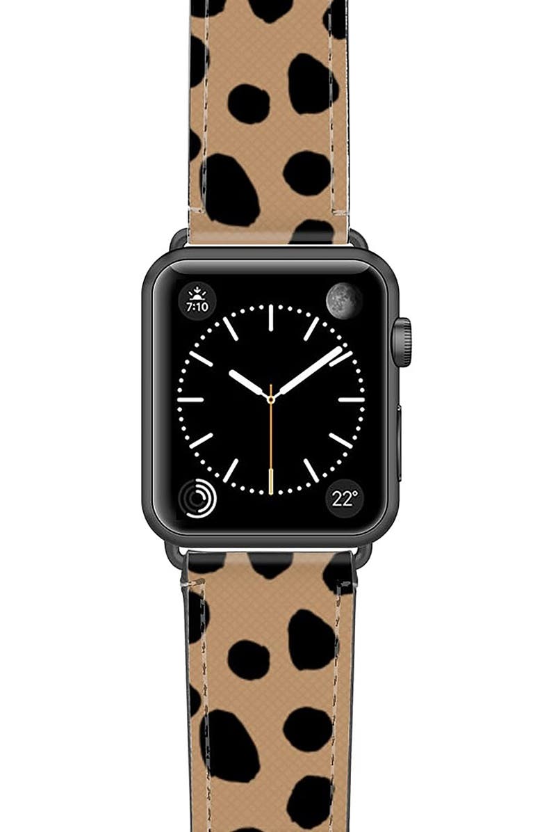 CASETiFY Cheetah Dots Saffiano Faux Leather Apple Watch<sup>®</sup> Strap, Main, color, 