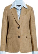rag & bone Frank Plaid Linen Blazer with Poplin Bib