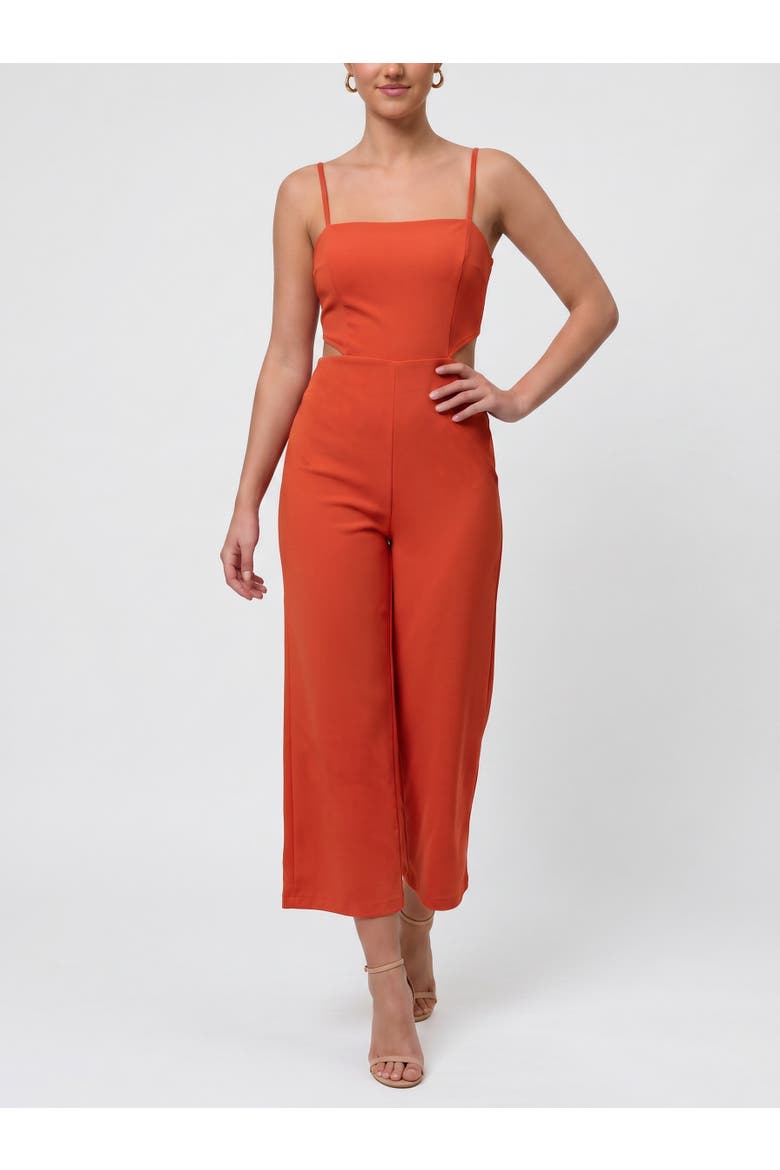 Andria Sleeveless Cutout Jumpsuit, Main, color, Aperol Spritz