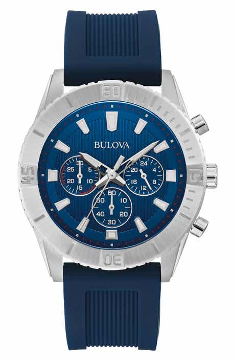Chronograph Quartz Silicone Strap Watch, 43mm