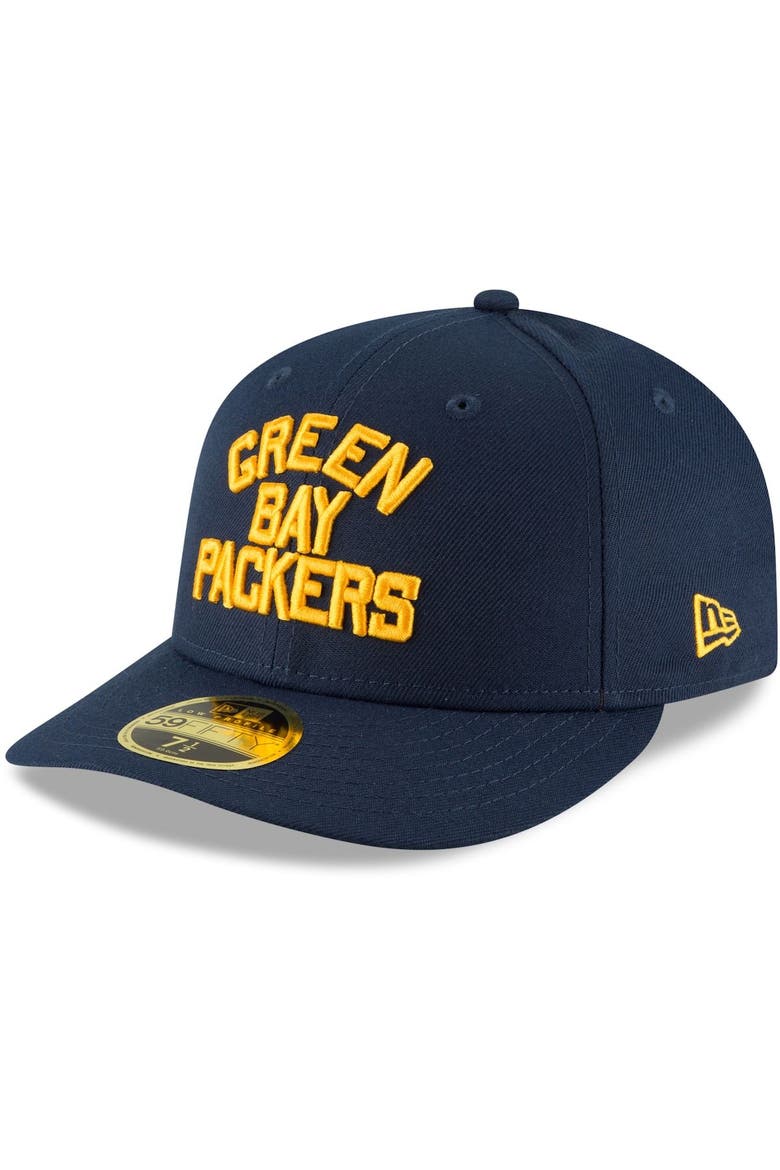 Men's New Era Navy Green Bay Packers Omaha Throwback Low Profile 59FIFTY Fitted Hat, Alternate, color, Navy