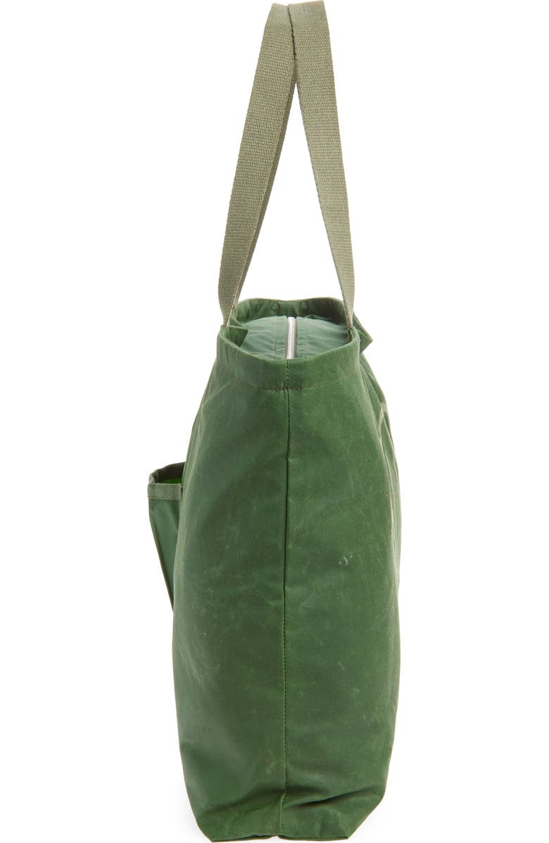 Bode Waxed Cotton Zip Tote, Alternate, color, Green
