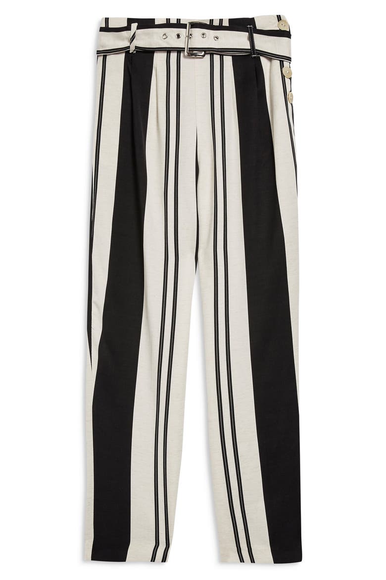 Dolly Stripe Tapered Trousers, Alternate, color, BLACK MULTI