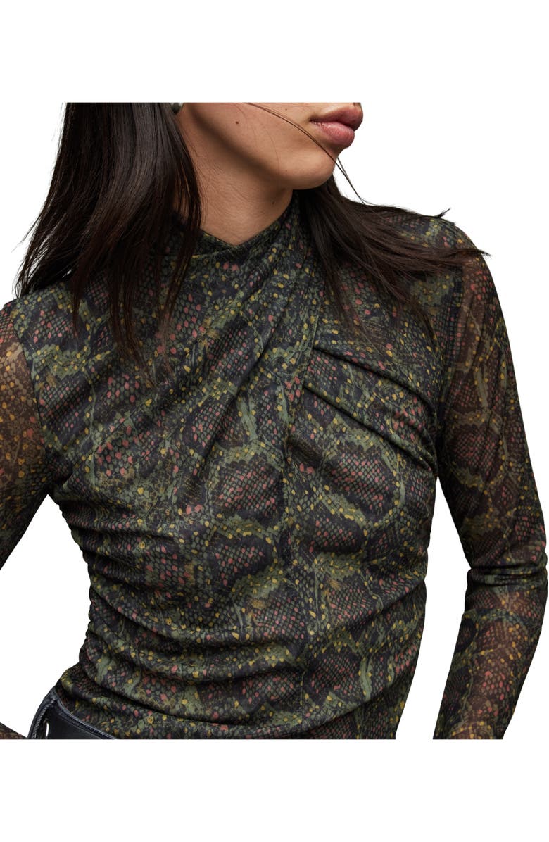 AllSaints Tia Tamora Long Sleeve Mesh Top, Alternate, color, 