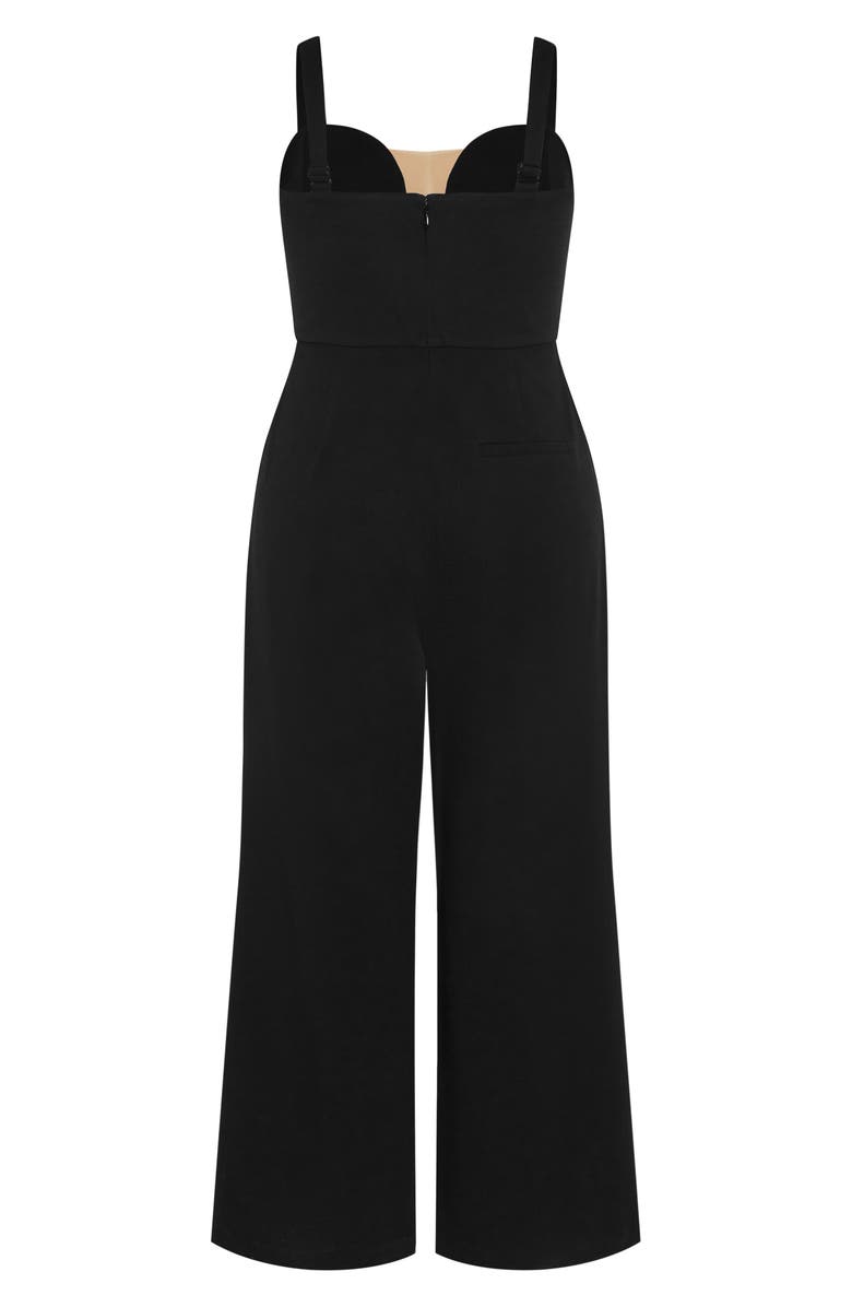City Chic Flaunt It Wide Leg Jumpsuit, Alternate, color, Black