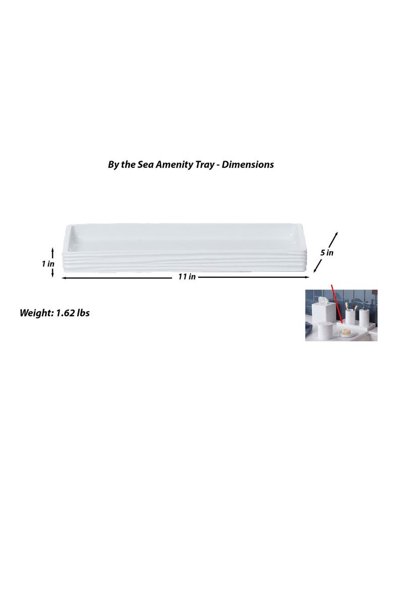 By the Sea Amenity Tray, Alternate, color, WHITE