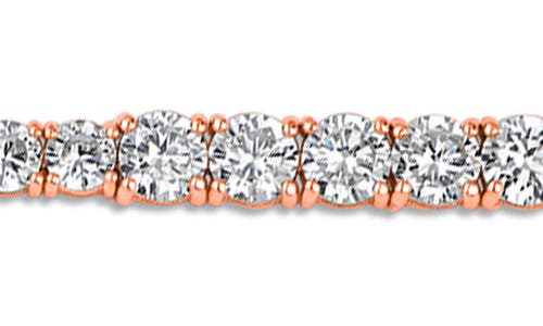 Cz By Kenneth Jay Lane Graduated Round Cubic Zirconia Tennis Bracelet In Clear Rose Gold