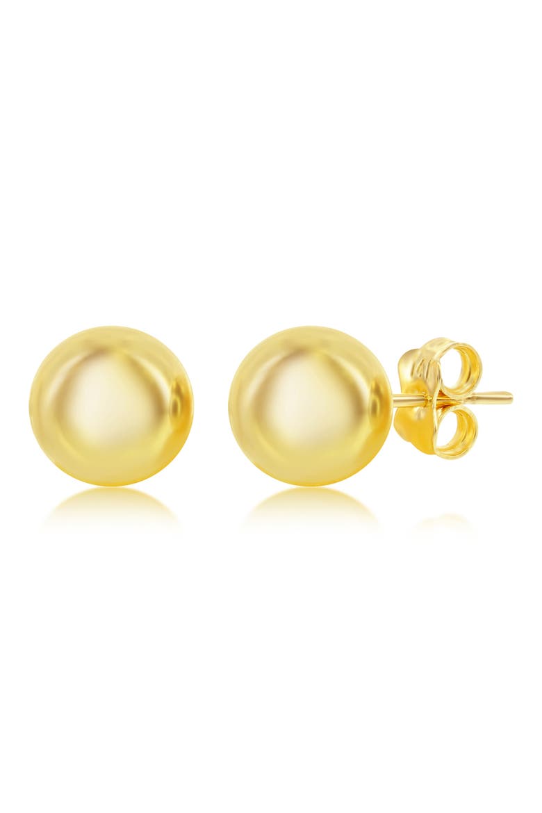 14K Yellow Gold Bead Stud Earrings, Main, color, GOLD